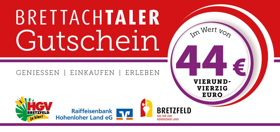 Brettachtaler-Gutschein im Wert von 44 Euro